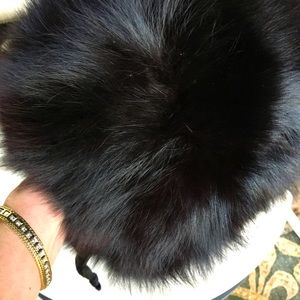 EUC Vintage natural black fox muff/handwarmer